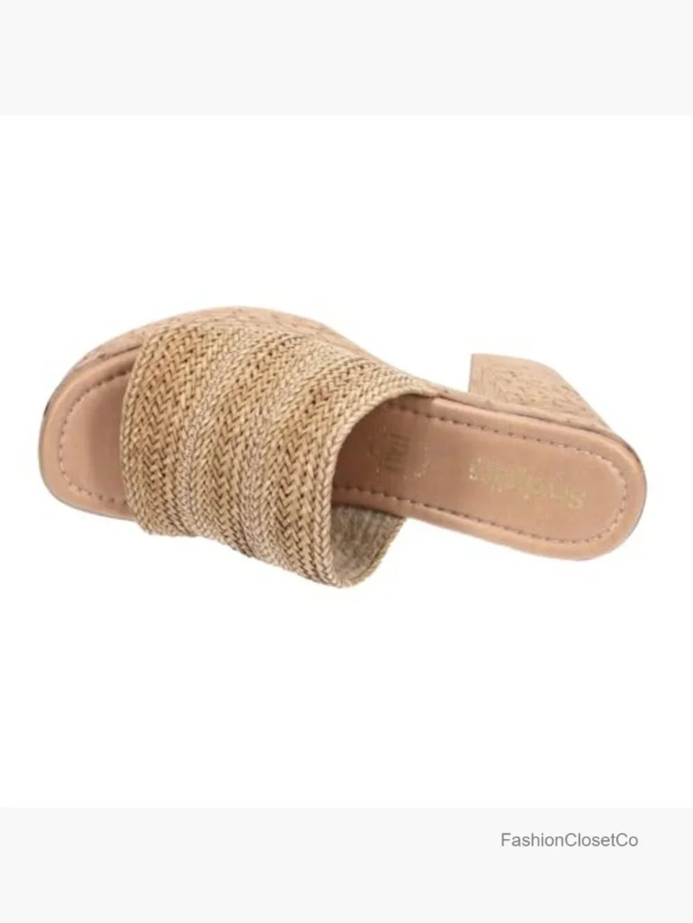 Linen Wedge Sandals with Ankle Strap, Platform Heel, Padded Footbed